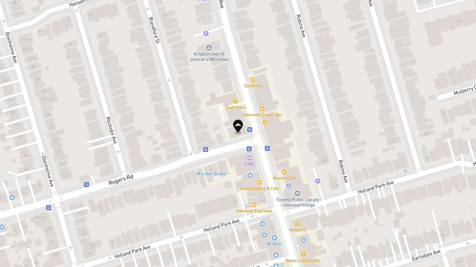 Map showing location of Wild Blue Bakery