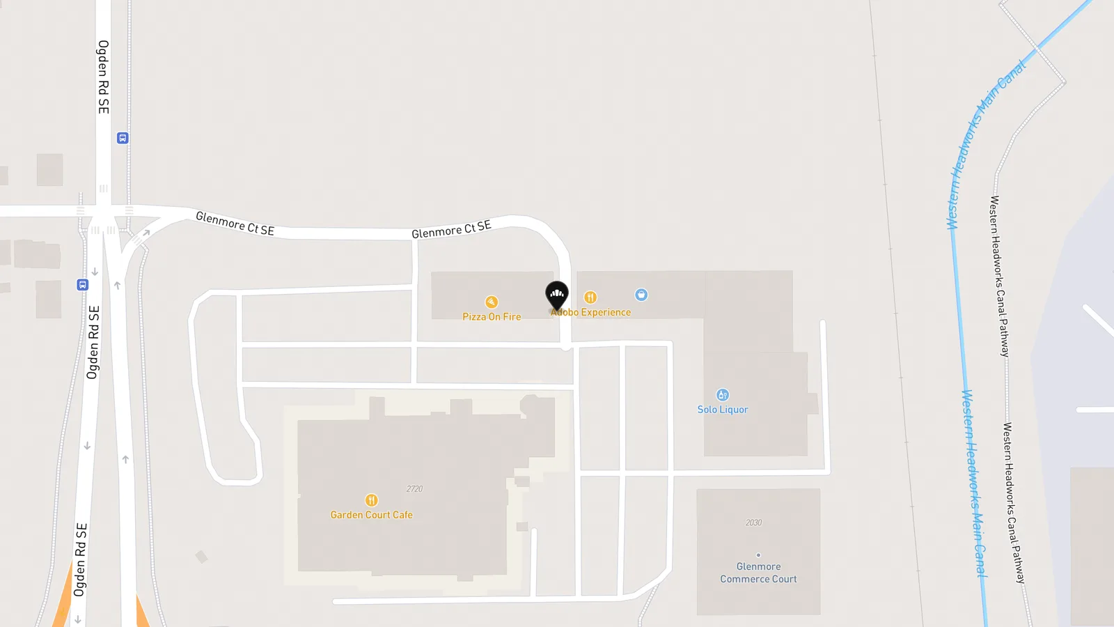 Map showing location of Miss P's Gluten Free