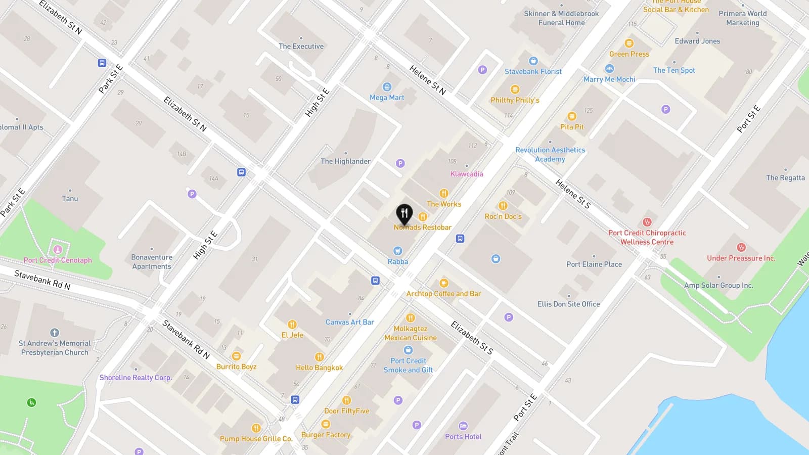 Map showing location of Raw Aura Organic Cuisine