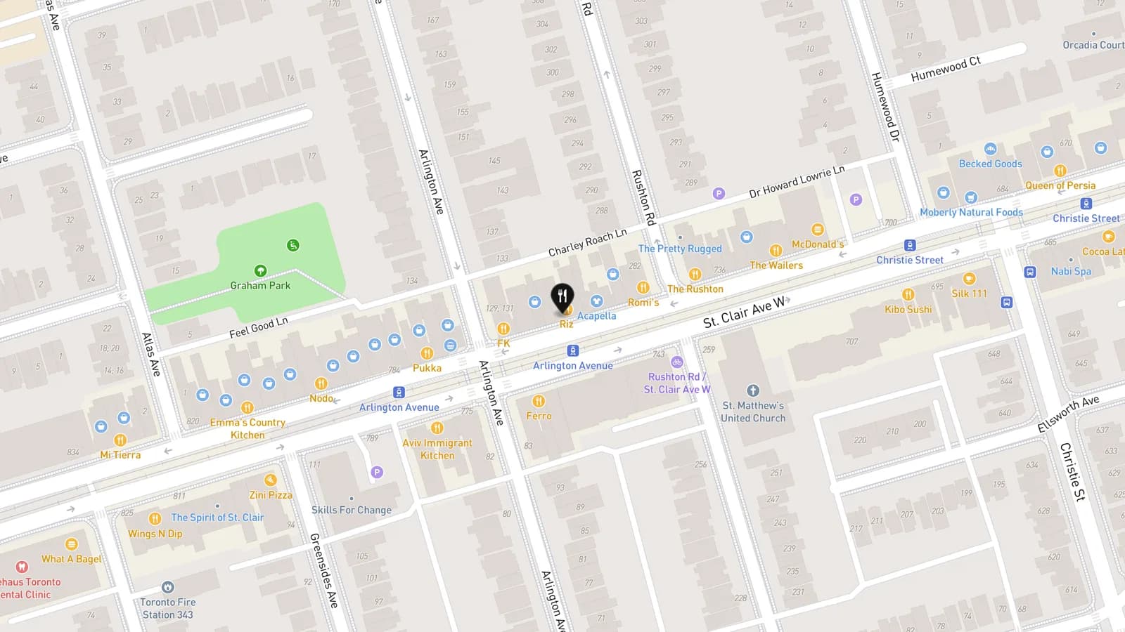 Map showing location of Pho Concept 100% Gluten-Free Eatery by Riz