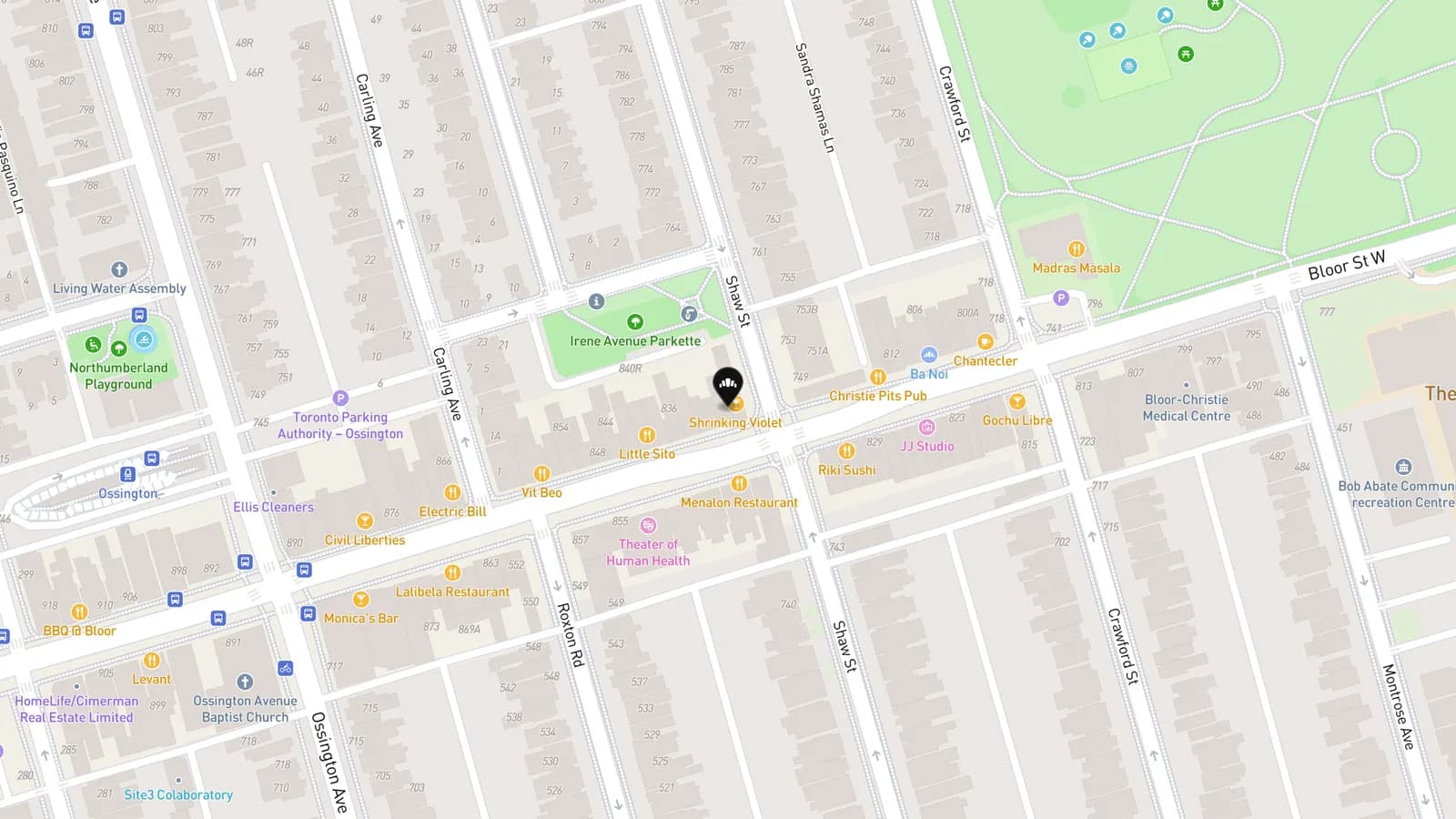 Map showing location of Cock-A-Doodle-Doo Gluten-Free Bakeshop