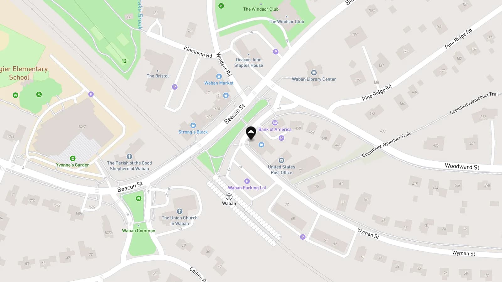Map showing location of White Lion Baking Company (Newton)