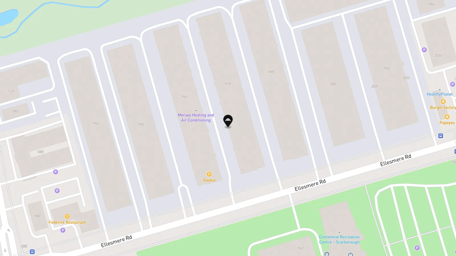 Map showing location of Whisked Gluten-Free Bakery