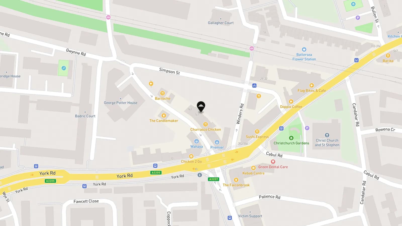 Map showing location of Manna Dew