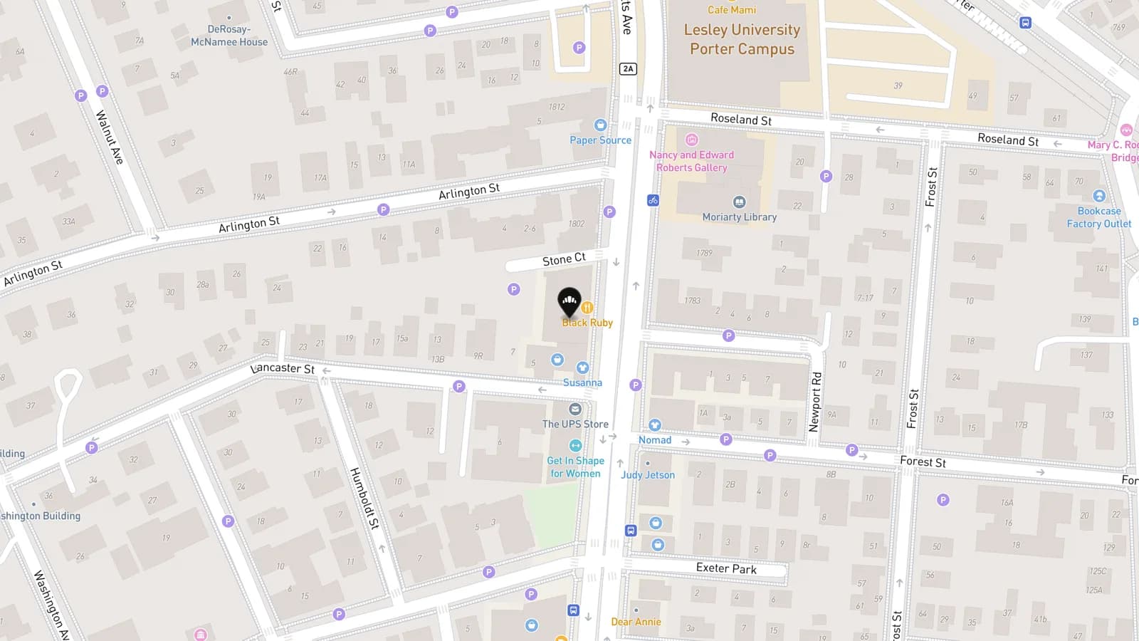 Map showing location of Violette Gluten Free Bakery