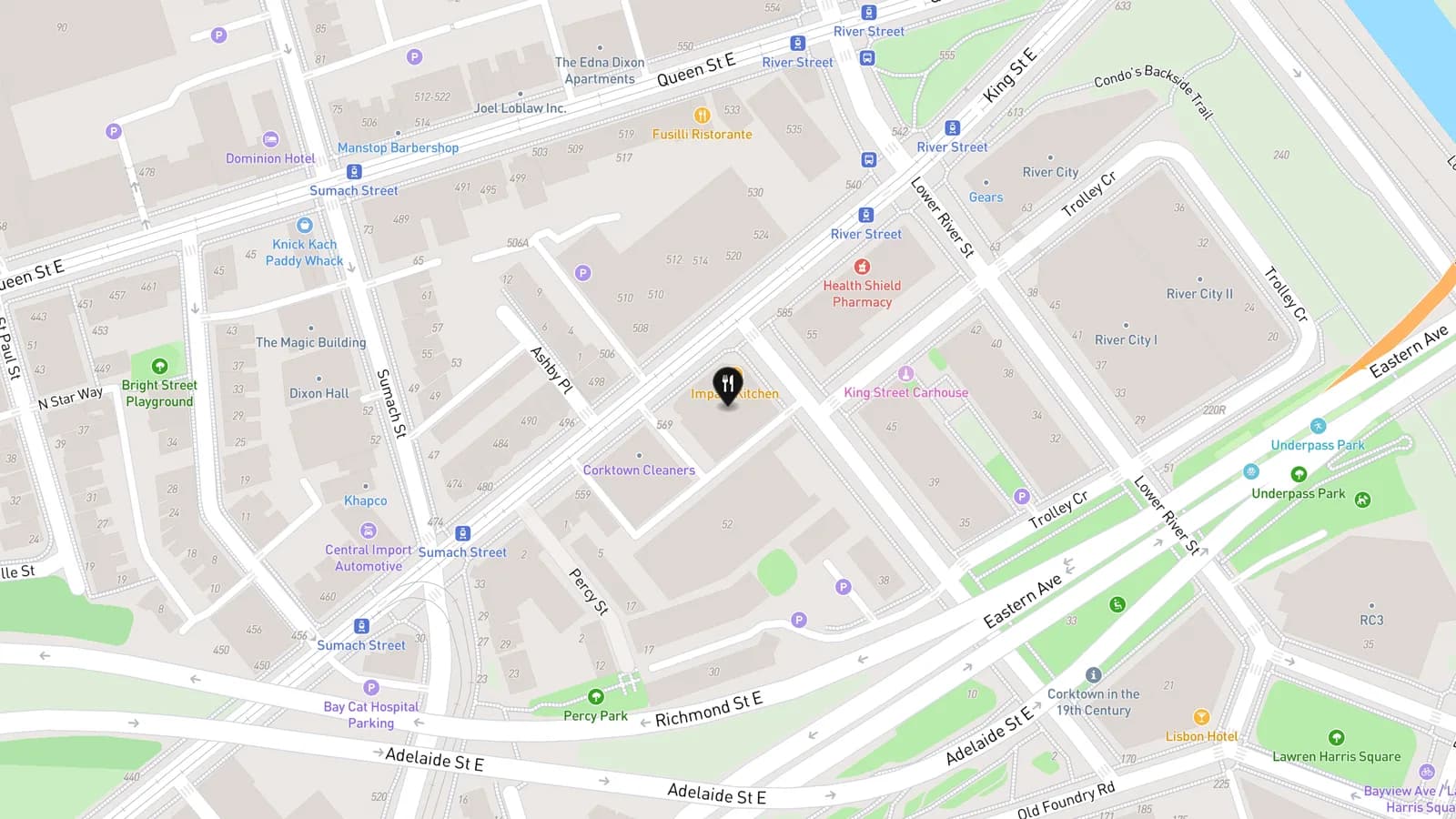 Impact Kitchen map