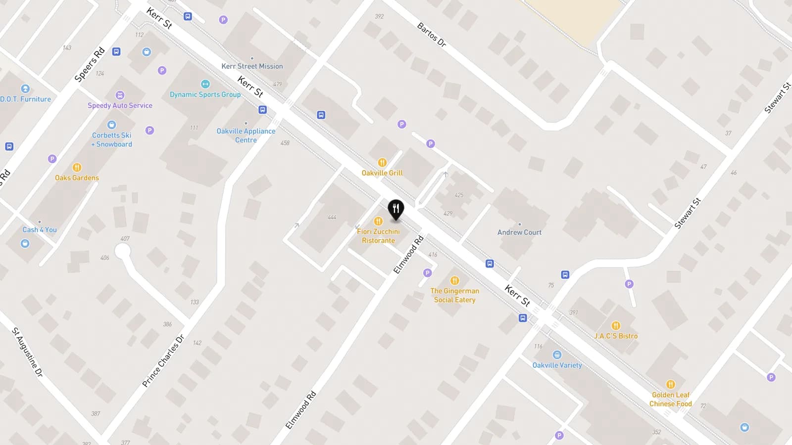 Map showing location of The Simple Kitchen