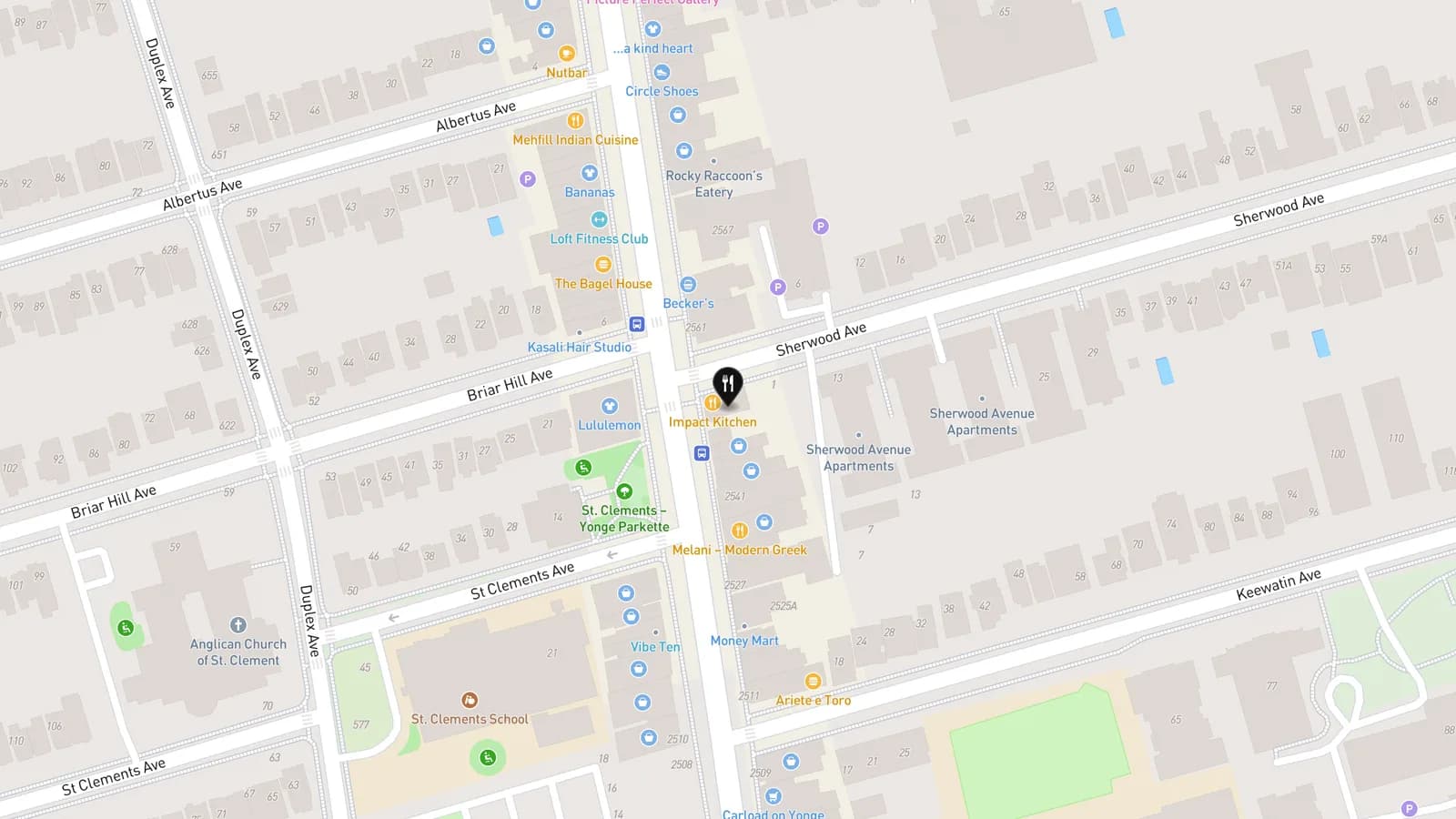 Impact Kitchen map