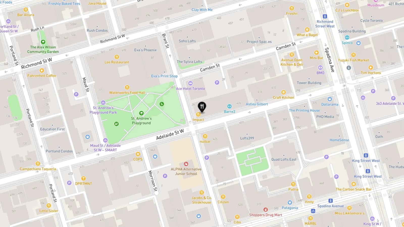 Impact Kitchen map